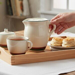 Pfaltzgraff Creamer Jug Pitcher "Juniper" MCM Stoneware Green Mauve and White